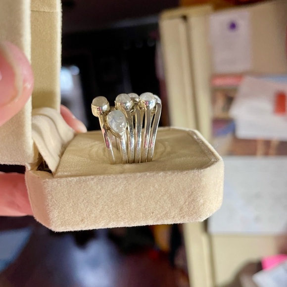 Rainbow Moonstone Ring 925 Sterling Silver - Picture 7 of 8